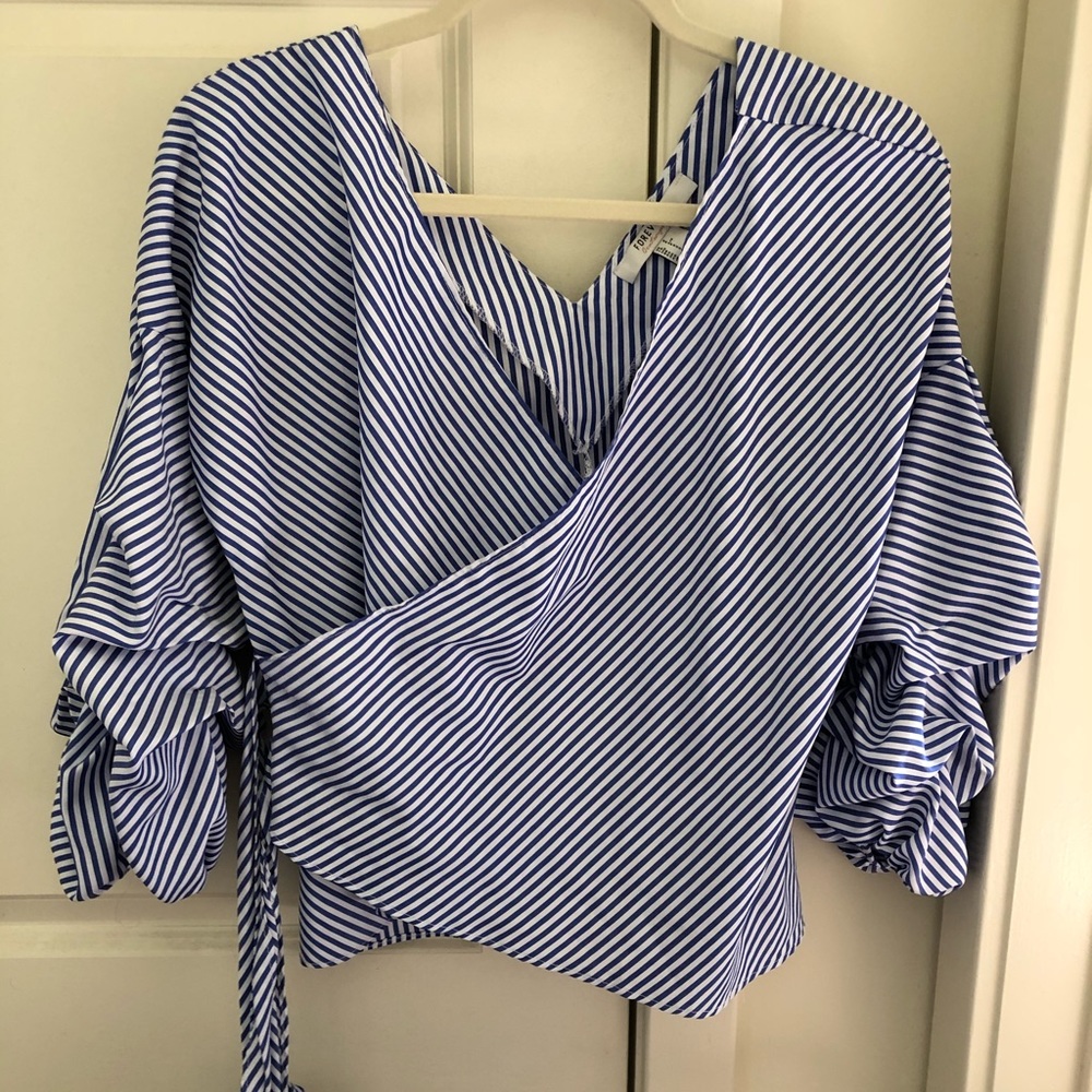 Stripped Wrapped Top - Picture 2 of 2